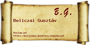 Beliczai Gusztáv névjegykártya